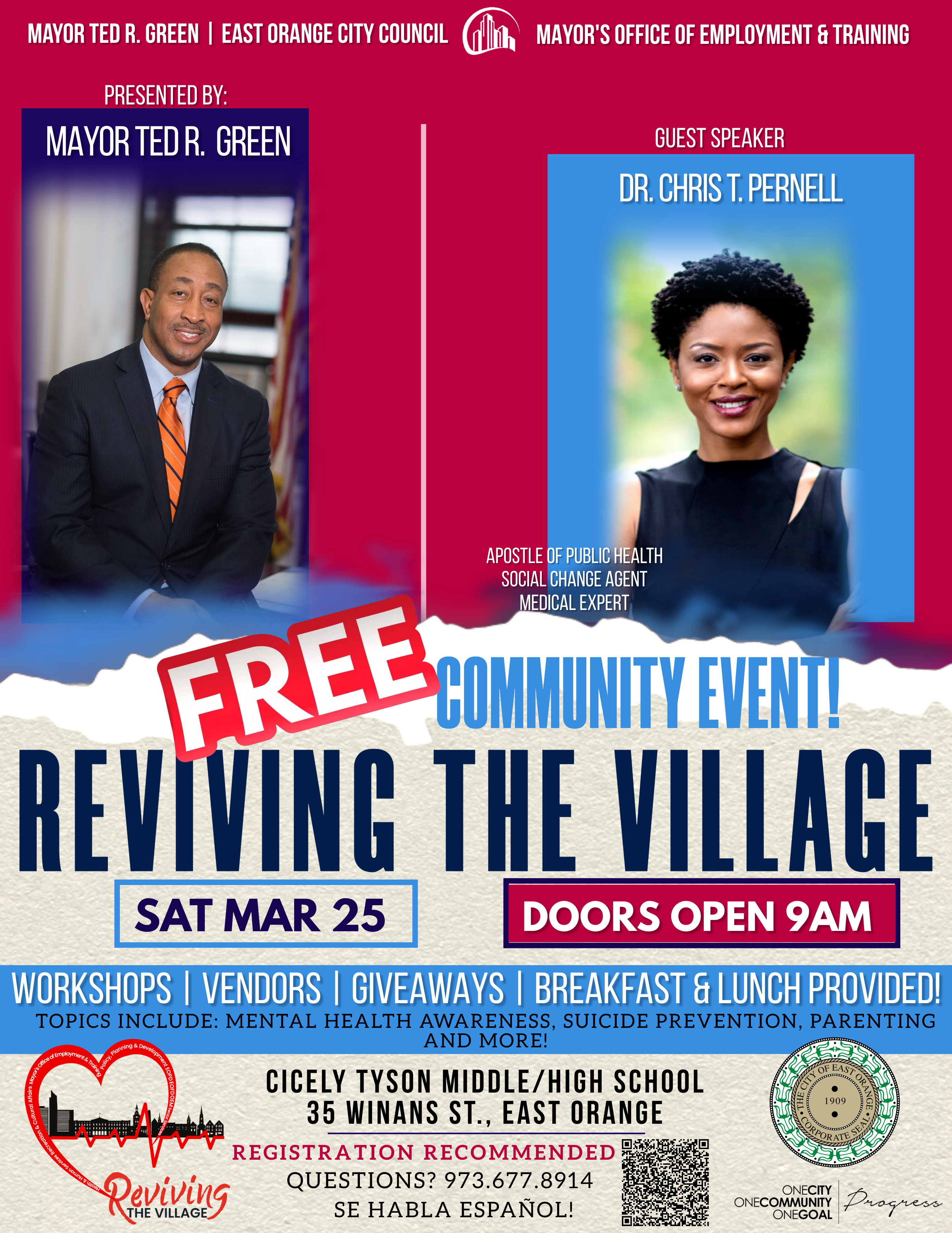 City of East Orange Reviving the Village Community Event Keynote Speaker